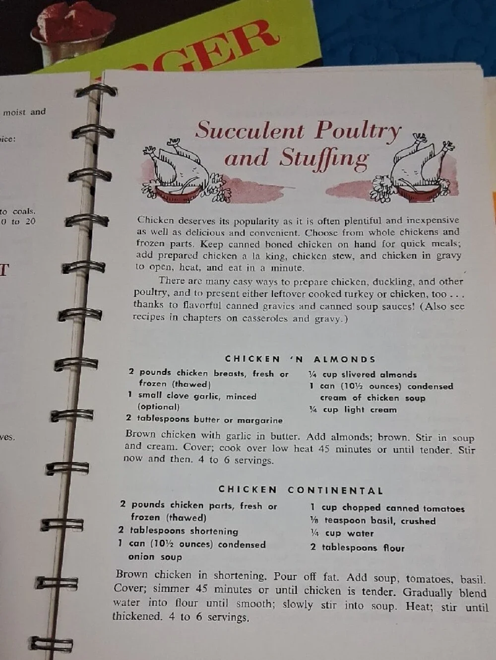 Vintage Cookbooks - White & Brown Covers with Red and Yellow Accents